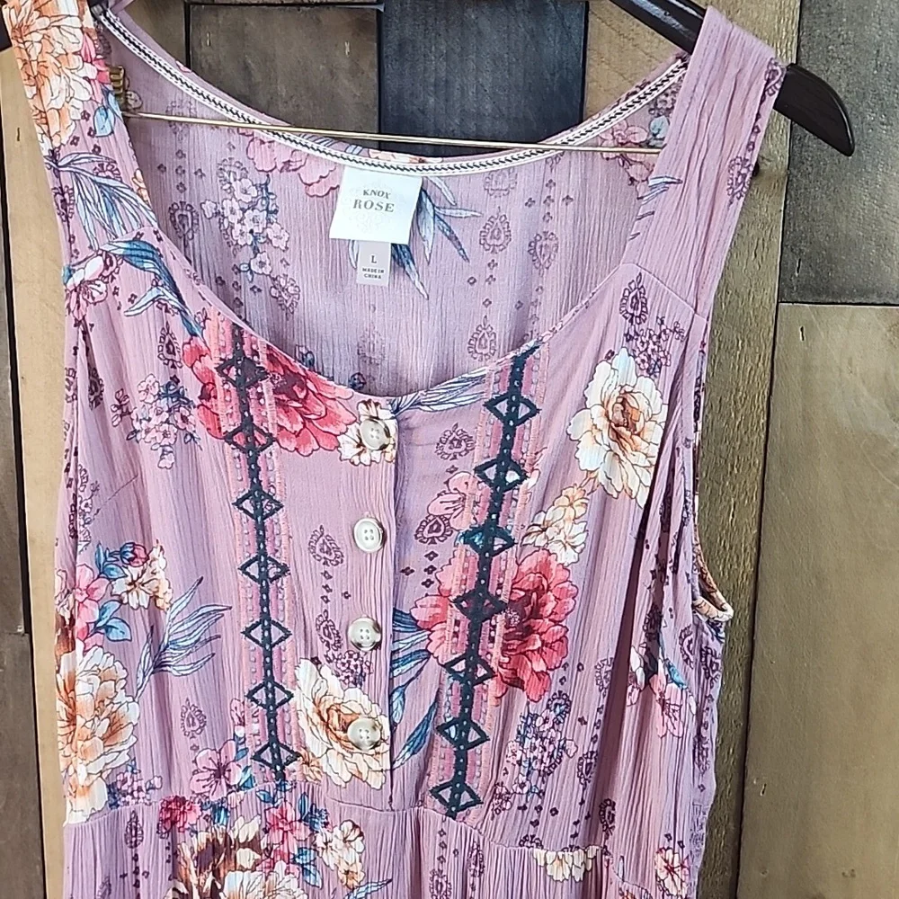 Knox Rose Floral Pink Maxi Dress SIZE L - Picture 3 of 8
